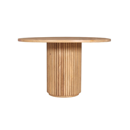 TOM TAILOR Home runder Esstisch Mangoholz gerippter Mittelfuß 120 cm | VIA X SELECTION
