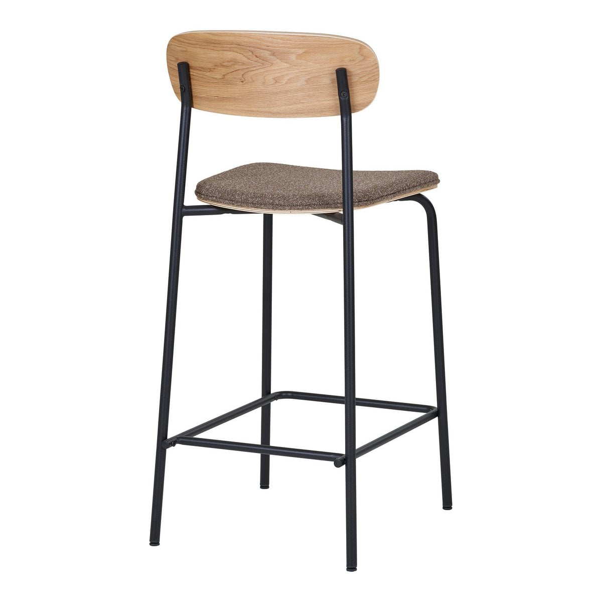 Tresenhocker braun im 2er-Set mit Rückenlehne aus Holz | VIA X SELECTION