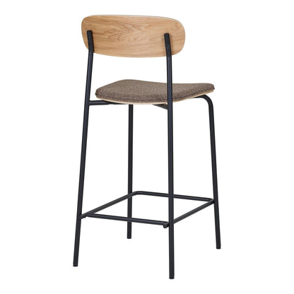 Tresenhocker braun im 2er-Set mit Rückenlehne aus Holz | VIA X SELECTION