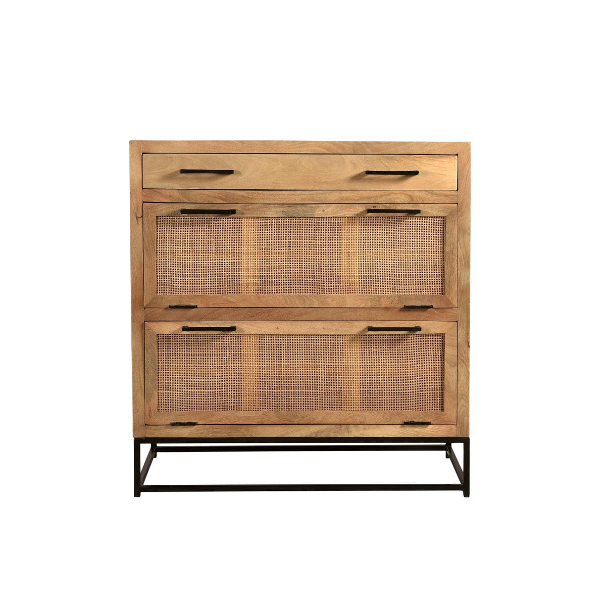 Schuhschrank mit Rattanfront und Schublade 40 × 84,5 × 91 cm | VIA X SELECTION