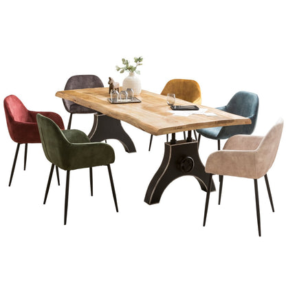 Esstisch Mangoholz A-Gestell mit Kurbelrad, 160 × 90 cm | VIA X SELECTION