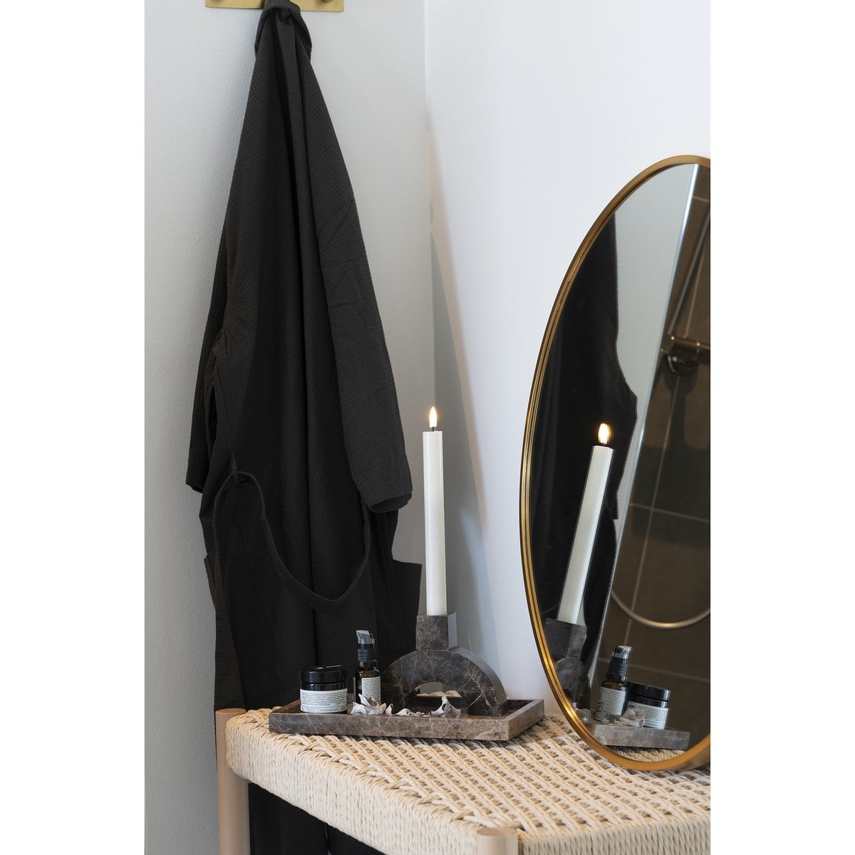 Sitzbank aus Pappelholz natur 80 cm mit Papierkordel | VIA X SELECTION