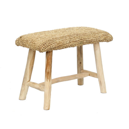 Sitzbank aus Raffia und Teakholz natur 60 cm | VIA X SELECTION