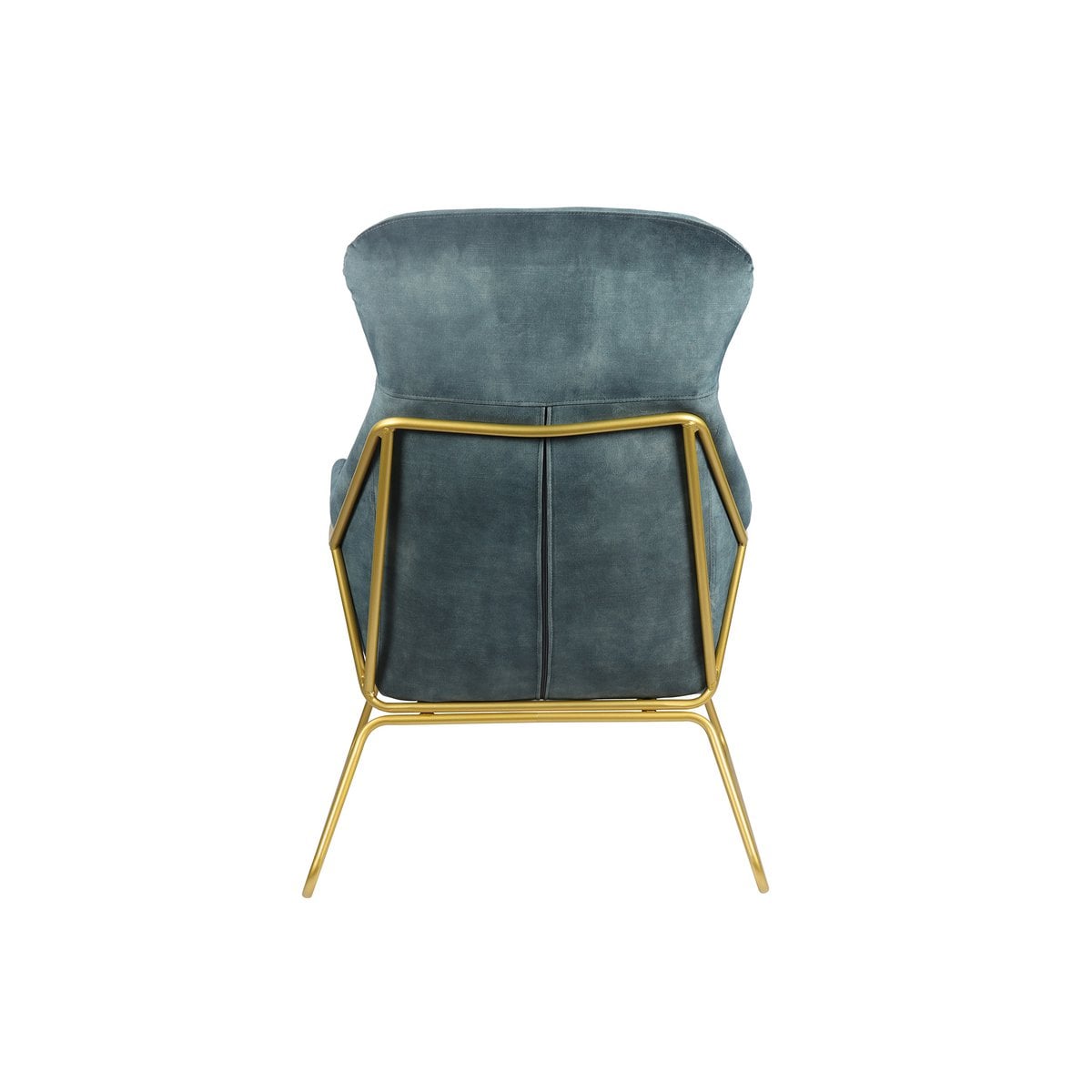 Relaxsessel aus Velours blau mit goldfarbenem Gestell | VIA X SELECTION