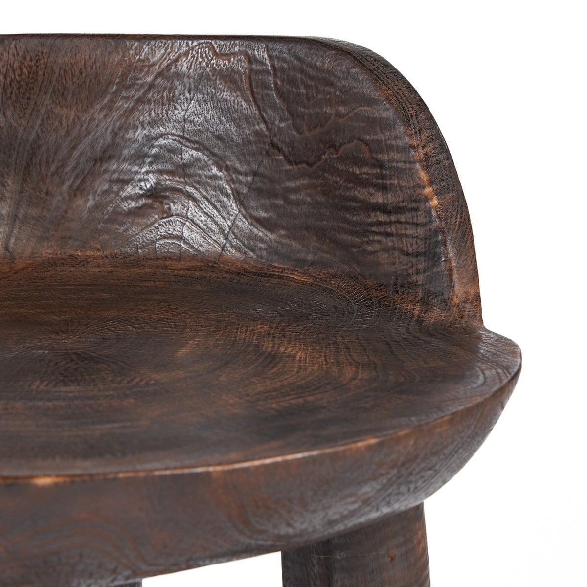 Niedriger Stuhl aus Holz dunkelbraun mit Schalenform | VIA X SELECTION