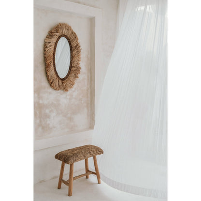 Sitzbank aus Raffia und Teakholz natur 60 cm | VIA X SELECTION