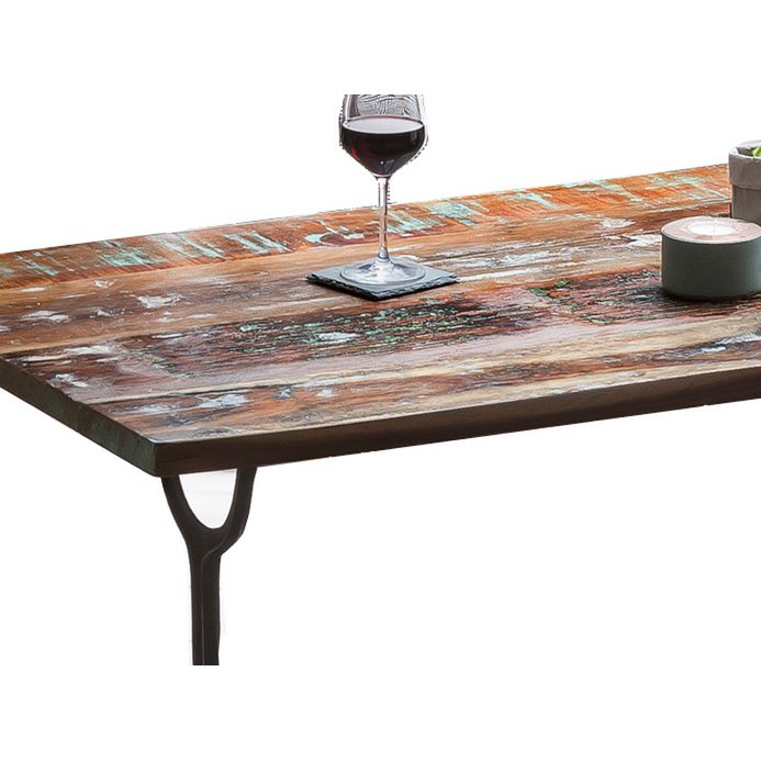 Bistrotisch Altholz bunt Gussgestell, 120 × 65 cm | VIA X SELECTION