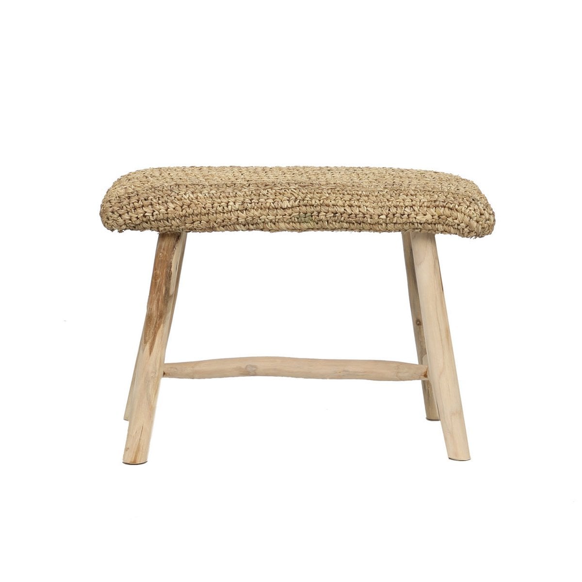 Sitzbank aus Raffia und Teakholz natur 60 cm | VIA X SELECTION