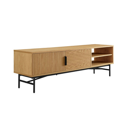 Lowboard mit Eichenfurnier und 2 Türen, 160 × 40 × 50 cm | VIA X SELECTION
