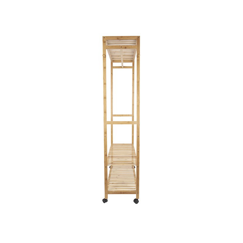 Kleiderständer aus Bambus mit Rollen und Ablage, 113 × 165 cm | VIA X SELECTION