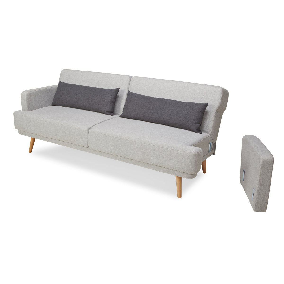 3-Sitzer-Sofa aus grauem Webstoff mit Liegefunktion | VIA X SELECTION