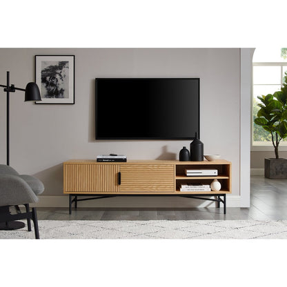 Lowboard mit Eichenfurnier und 2 Türen, 160 × 40 × 50 cm | VIA X SELECTION
