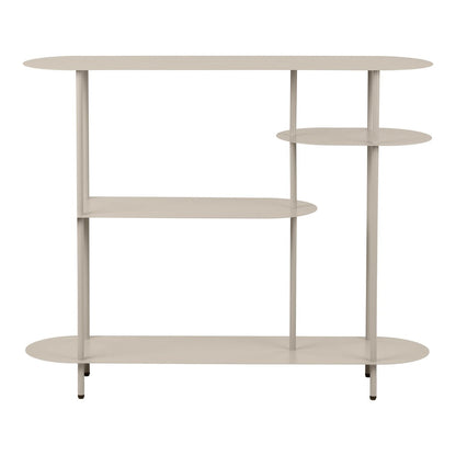 Sandfarbenes Metallregal, 31 × 118 × 97 cm | VIA X SELECTION