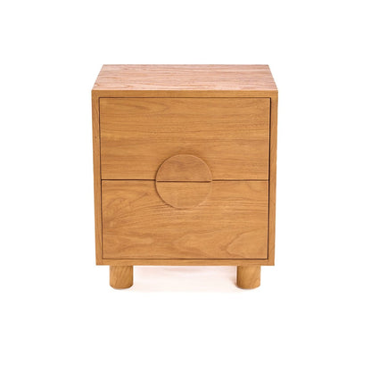 Nachttisch aus Teakholz mit zwei Schubladen, 50 × 40 × 58 cm | VIA X SELECTION