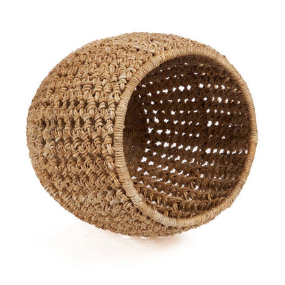 Geflochtener Hocker aus Bananenblatt natur mit geschlossener Form | VIA X SELECTION