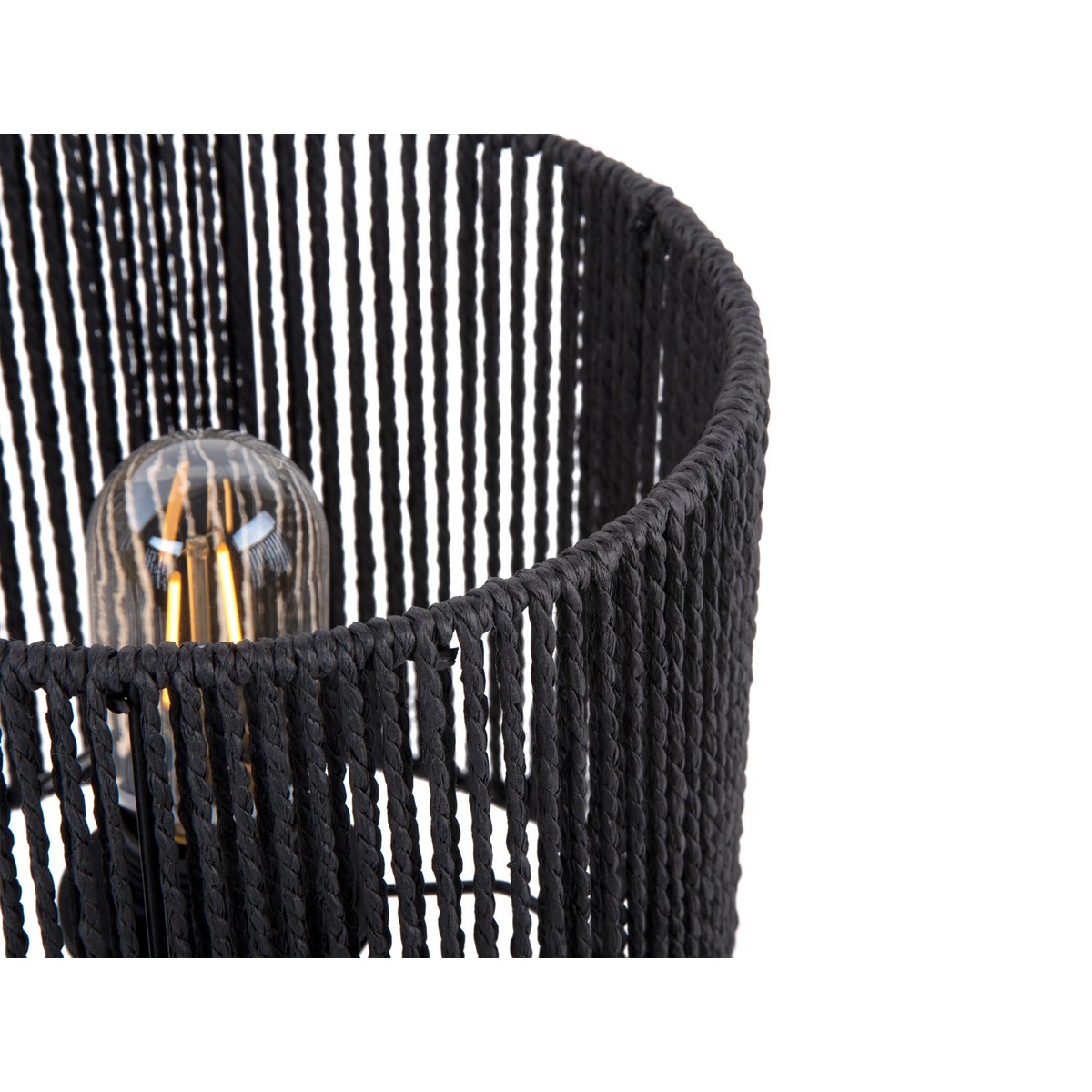 Leitmotiv Forma Pin Tischleuchte aus Jute in Schwarz | VIA X SELECTION