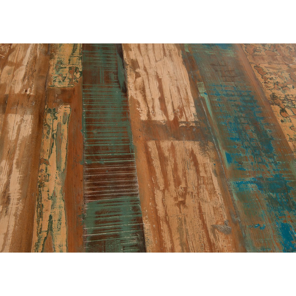 Esstisch Altholz bunt silberfarbenes Metallgestell, 160 × 85 cm | VIA X SELECTION