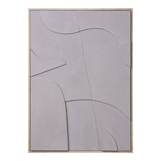 Graue Relief-Wanddekoration auf Leinwand, 50 × 70 cm | VIA X SELECTION