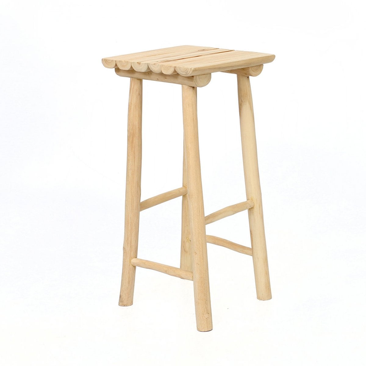 Barhocker aus Teakholz natur mit rustikaler Oberfläche | VIA X SELECTION