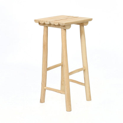 Barhocker aus Teakholz natur mit rustikaler Oberfläche | VIA X SELECTION