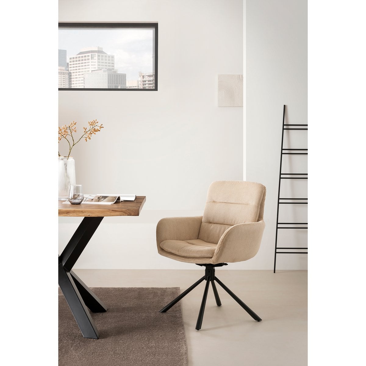 Esstisch Akazienholz Naturkante Y-Metallgestell, 200 × 100 cm | VIA X SELECTION