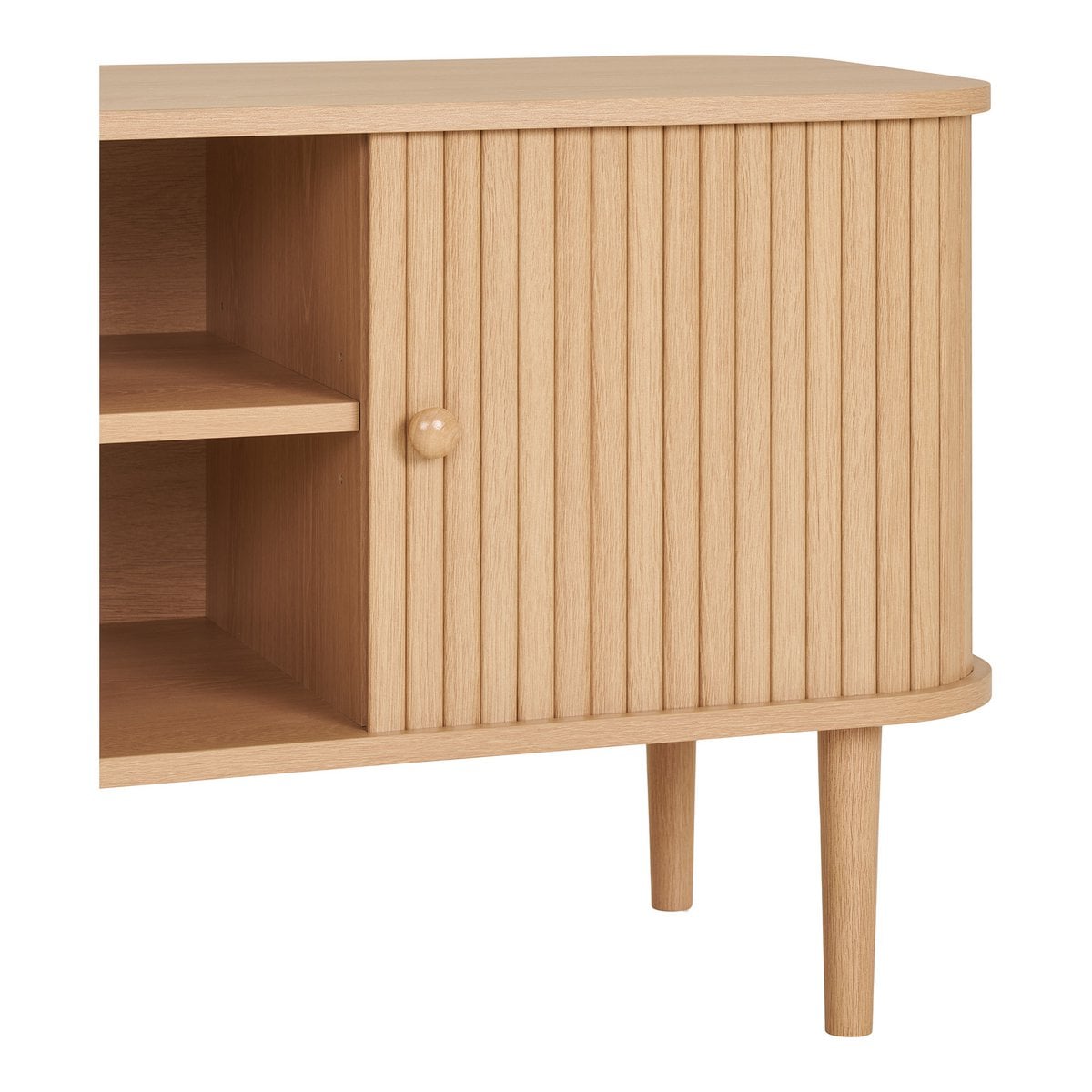 TV-Lowboard in Natur mit Lamellenfront 113 × 40 × 51,5 cm | VIA X SELECTION