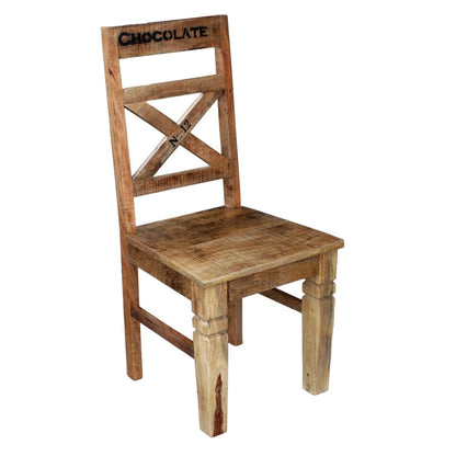 Esszimmerstuhl aus recyceltem Mangoholz mit rustikaler Patina im 2er-Set | VIA X SELECTION