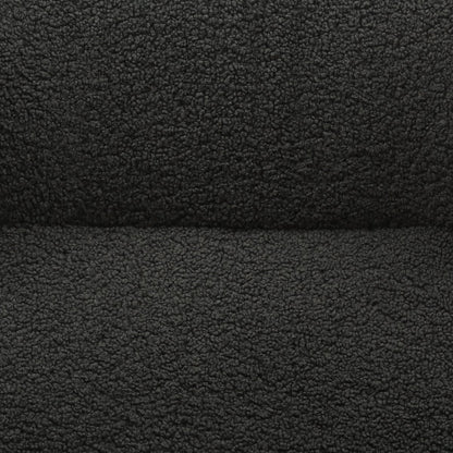 Sessel mit Hocker in Teddyfell-Optik anthrazit | VIA X SELECTION