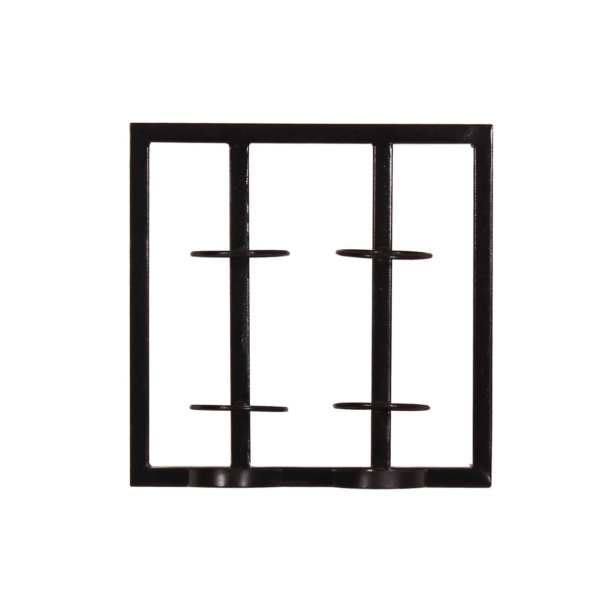 Wand-Weinregal aus schwarzem Metall für 2 Flaschen, 15 × 35 × 35 cm | VIA X SELECTION