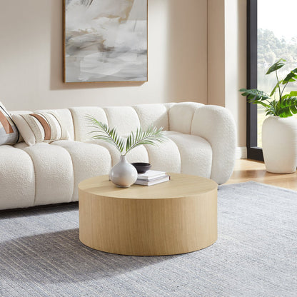 Runder Couchtisch im Eichenfarbton, Ø, 80 × 30 cm | VIA X SELECTION