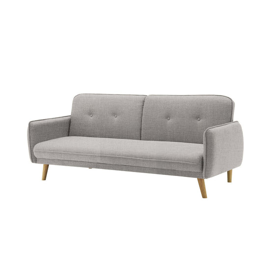 3-Sitzer-Sofa aus hellgrauem Strukturstoff mit Schlaffunktion | VIA X SELECTION