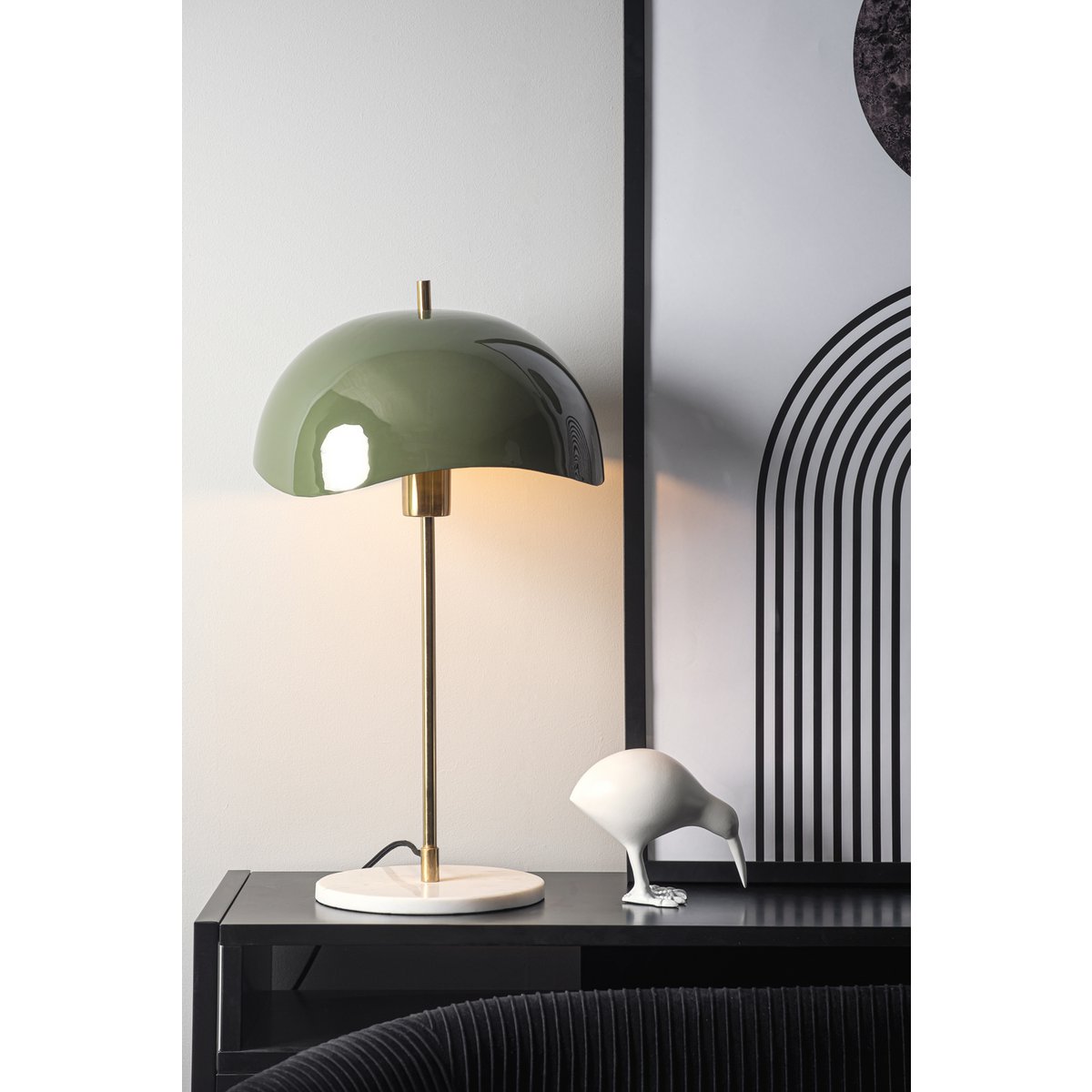 Leitmotiv Waved Dome Tischleuchte in Grün | VIA X SELECTION