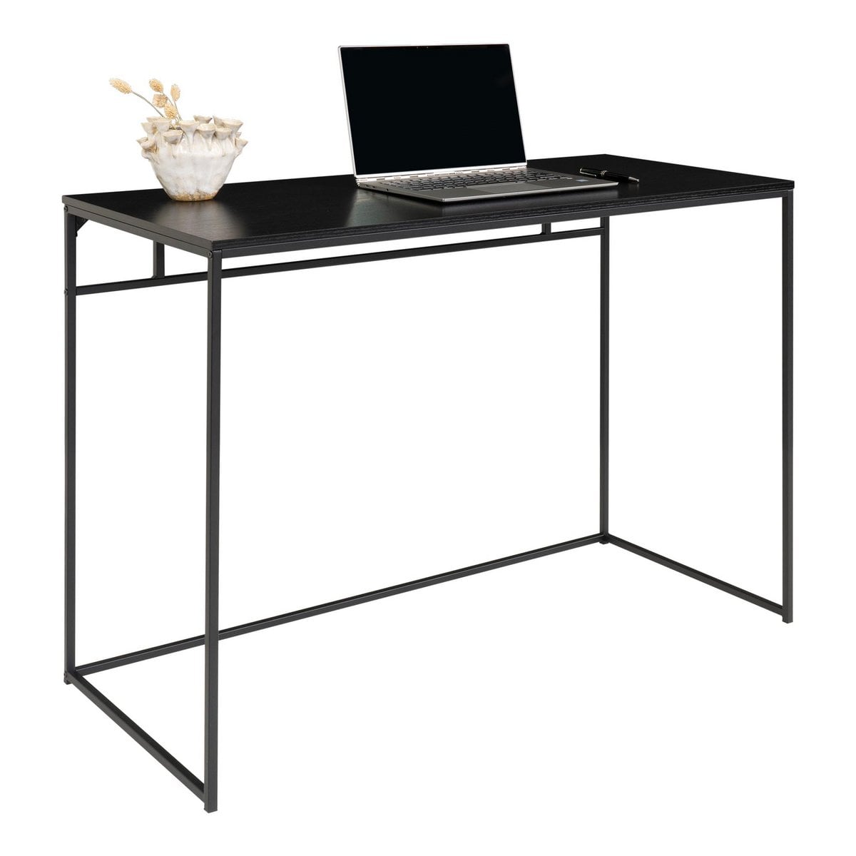 Schreibtisch schwarz mit Glasplatte, 100 × 45 cm | VIA X SELECTION