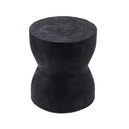 Hocker aus Suarholz schwarz mit organischer Maserung | VIA X SELECTION