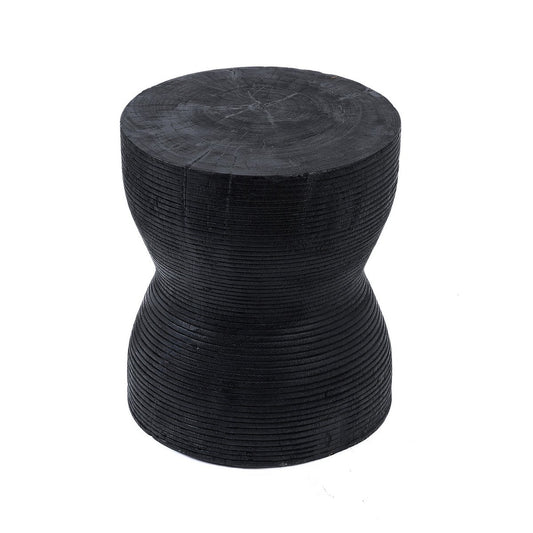 Hocker aus Suarholz schwarz mit organischer Maserung | VIA X SELECTION