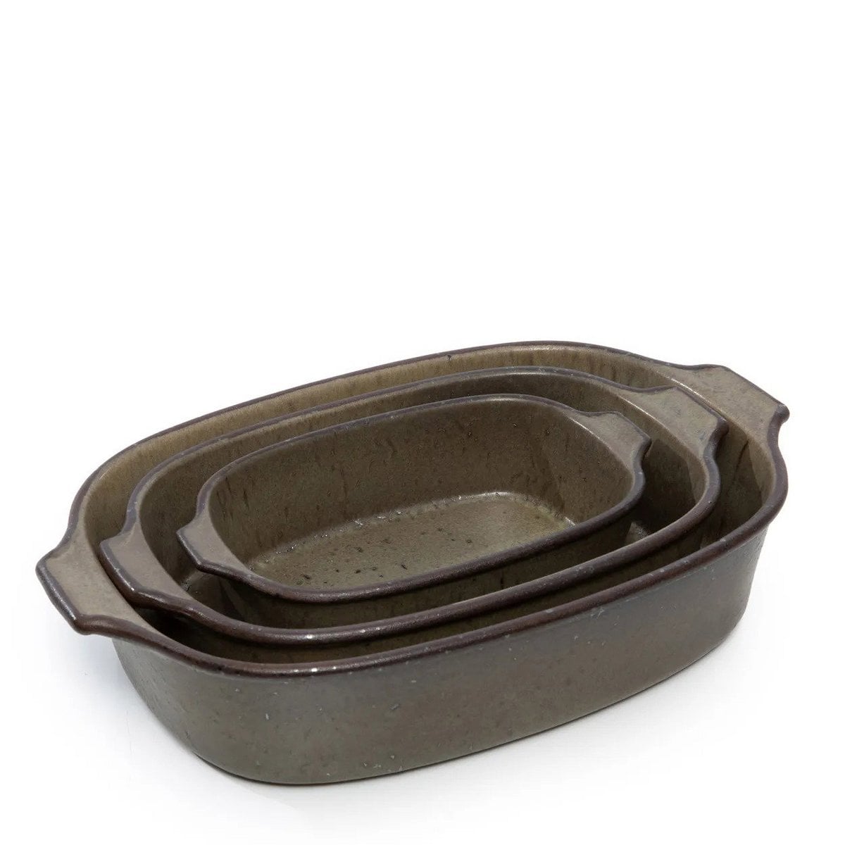 Große Servierform aus grün glasierter Keramik, 35 × 23 cm | VIA X SELECTION
