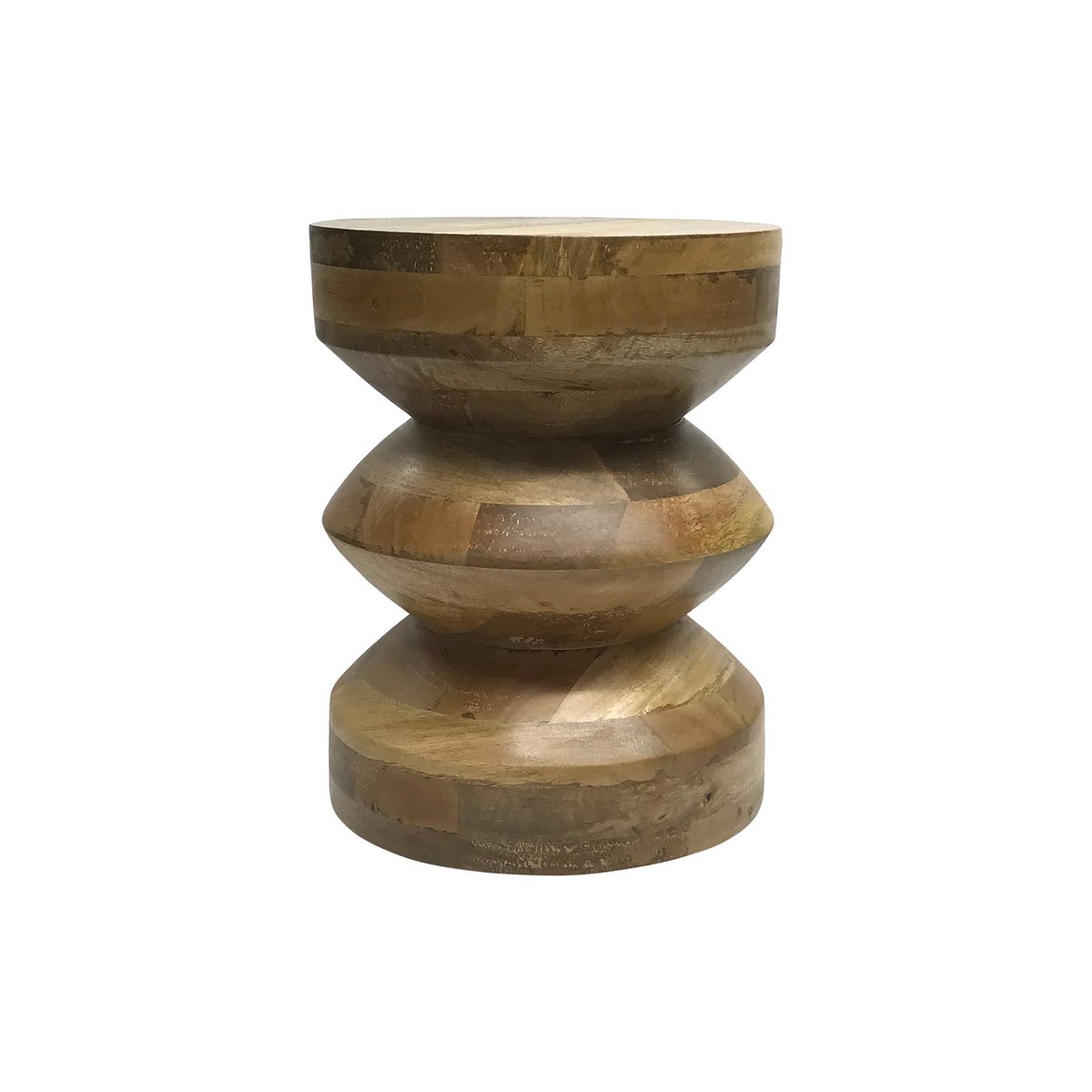 Hocker aus Mangoholz natur mit skulpturaler Form | VIA X SELECTION