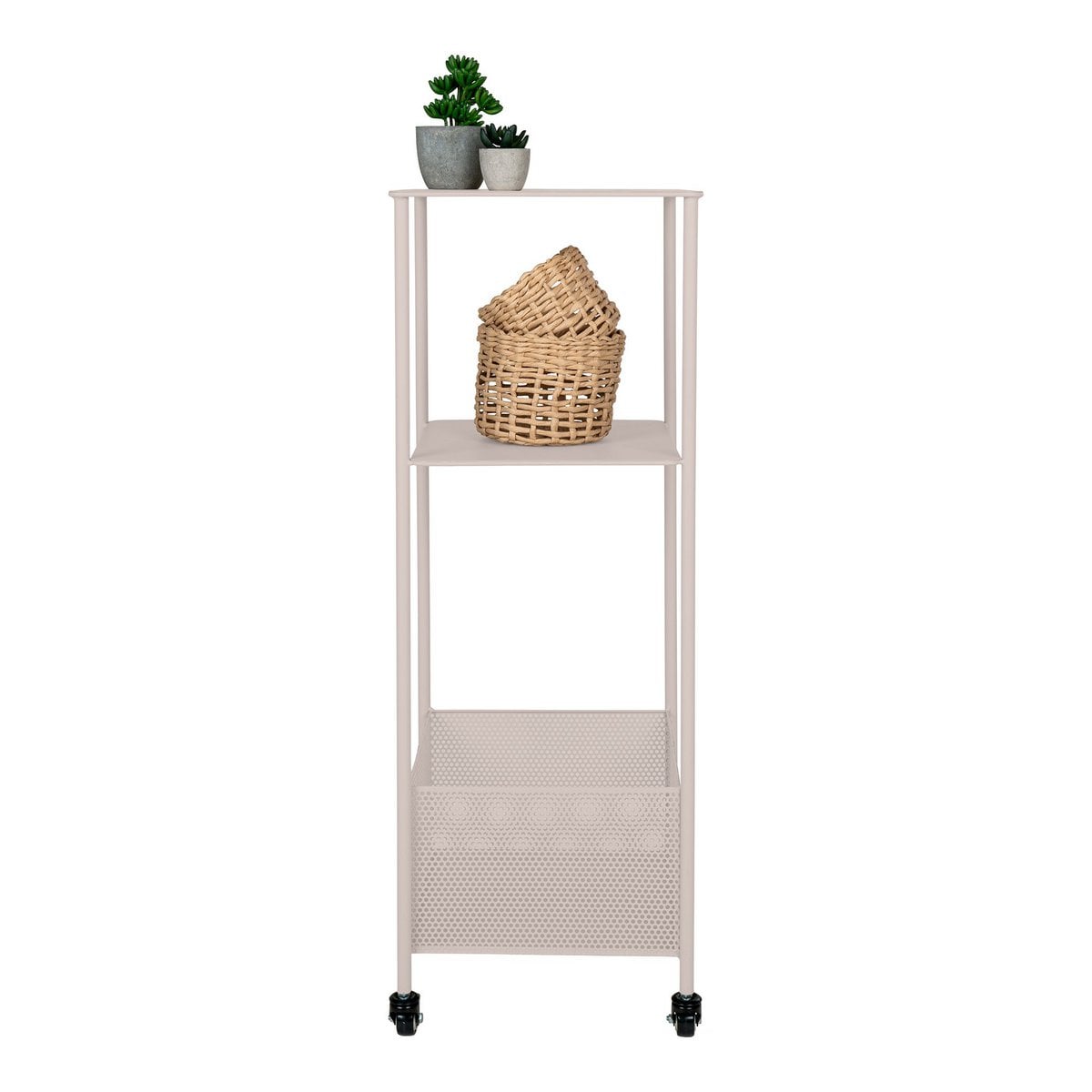 Rollwagen aus Stahl mit 3 Ebenen, 35 × 35 × 106 cm | VIA X SELECTION