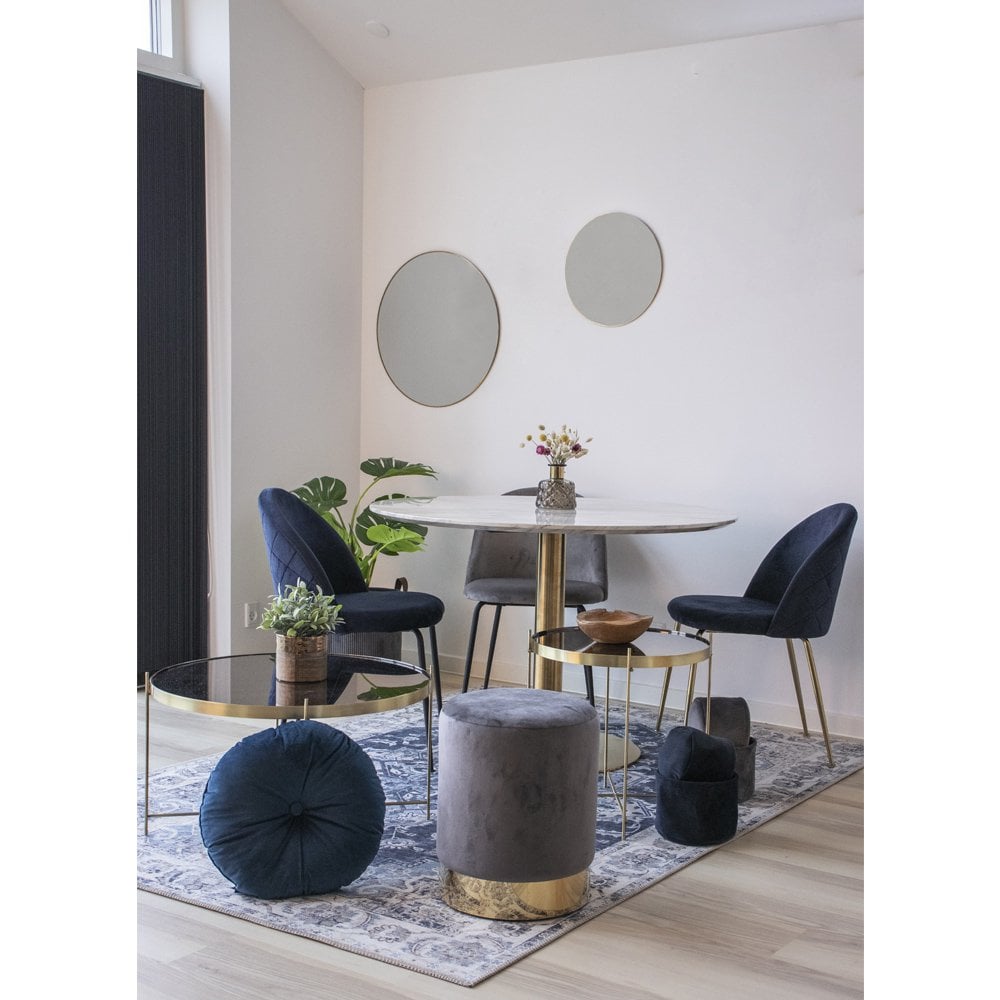 Esszimmerstuhl aus Samt blau im 2er-Set | VIA X SELECTION