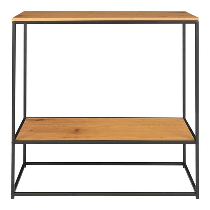 Konsolentisch Eichenoptik schwarz mit 2 Ablagen, 80 × 36 × 80 cm | VIA X SELECTION