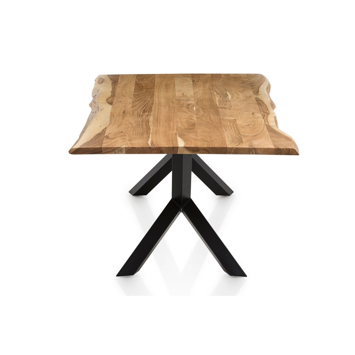 Esstisch Akazienholz Naturkante Y-Metallgestell, 200 × 100 cm | VIA X SELECTION