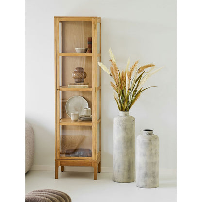 Sehr hoher Blumentopf aus Metall, Antik-Beige, Ø 24 × 78,5 cm | VIA X SELECTION