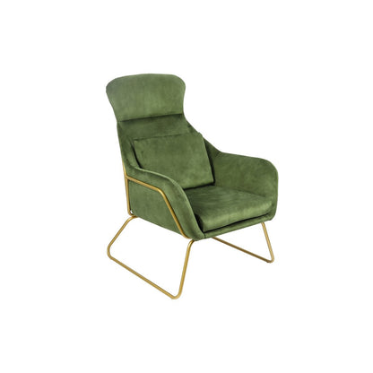 Relaxsessel aus Velours grün mit goldfarbenem Gestell | VIA X SELECTION