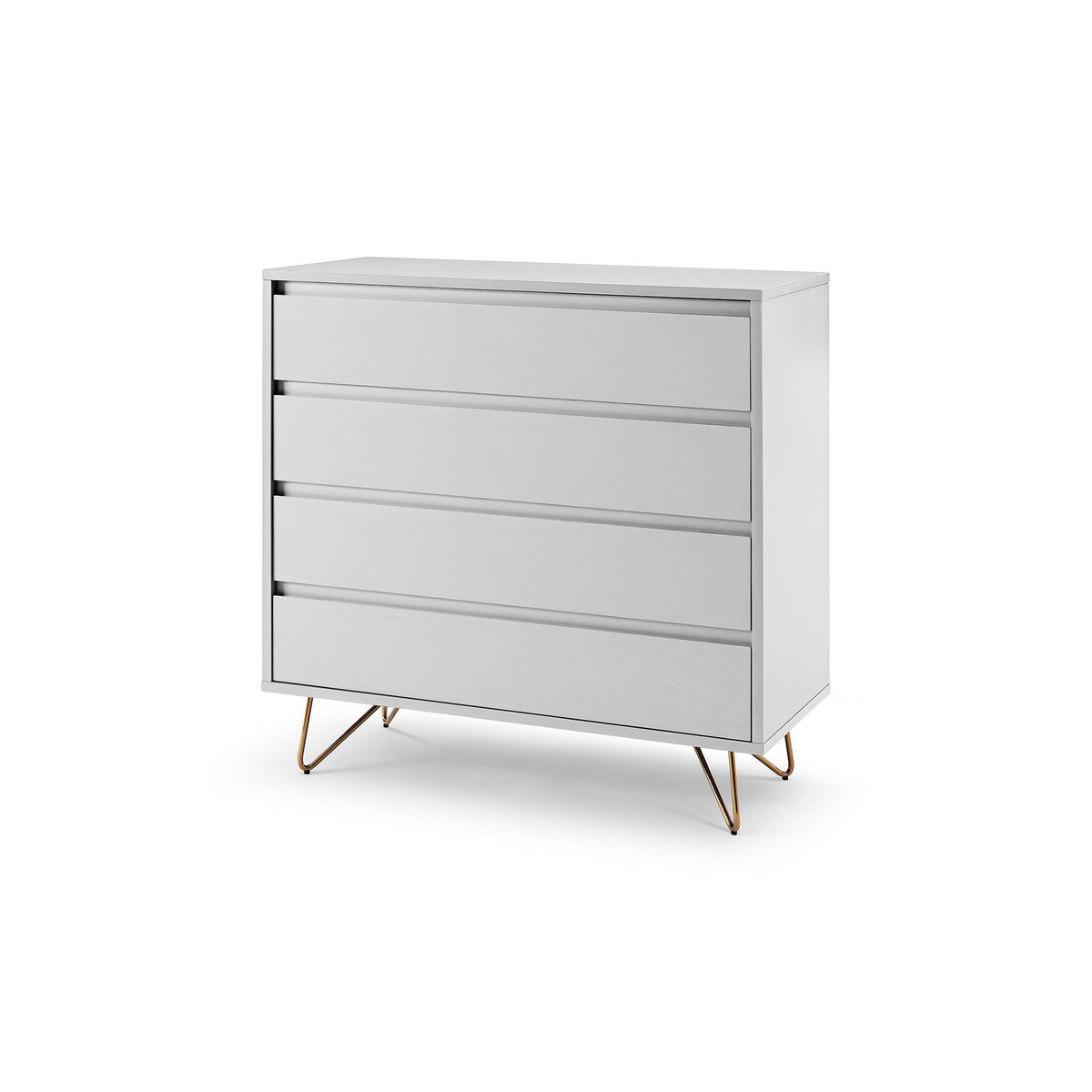 Kommode weiß mit 4 Schubladen, 40 × 90 × 90 cm | VIA X SELECTION