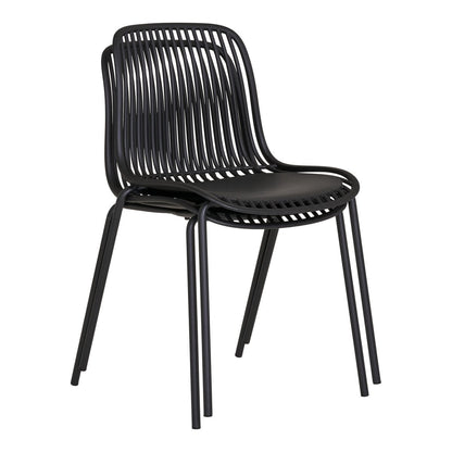 Stapelbarer Gartenstuhl in Schwarz, 4er-Set | VIA X SELECTION