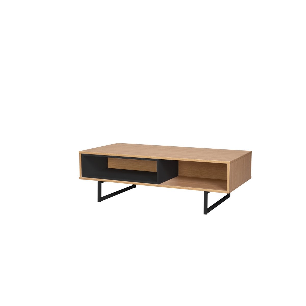 Couchtisch mit Metall und offenem Fach, 55 × 110 × 38 cm | VIA X SELECTION
