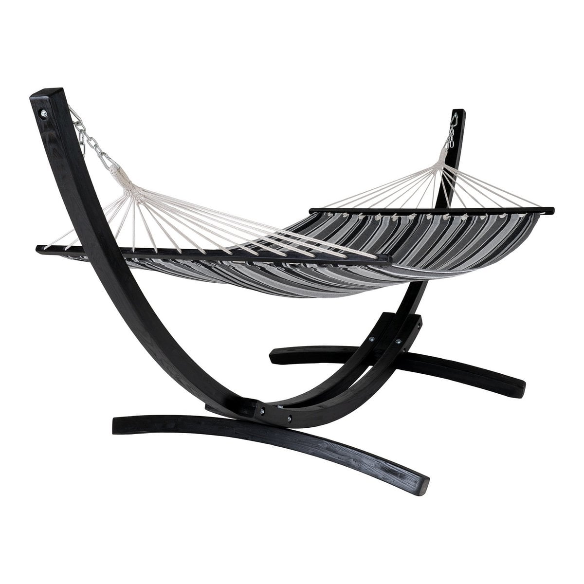 Hängematte mit Gestell in Grau-Schwarz 320 cm | VIA X SELECTION