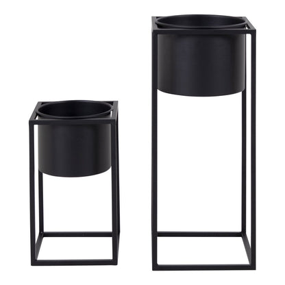 Pflanzständer-Set aus Stahl, Schwarz, 2-teilig | VIA X SELECTION