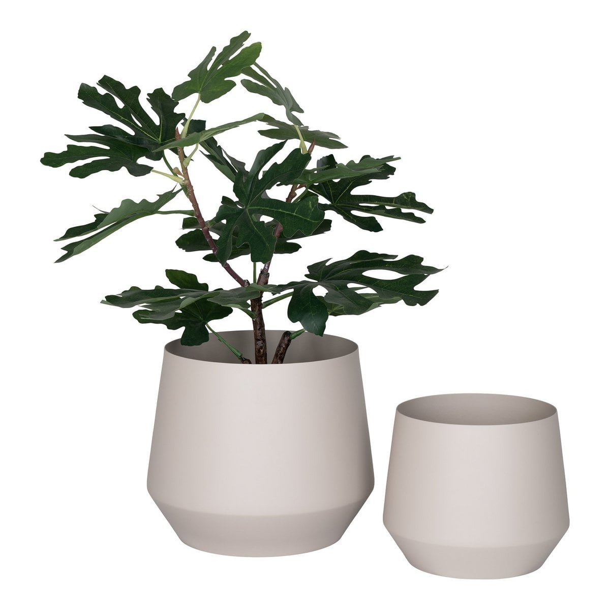 Pflanzgefäß-Set aus Stahl, Sand, 2-teilig | VIA X SELECTION