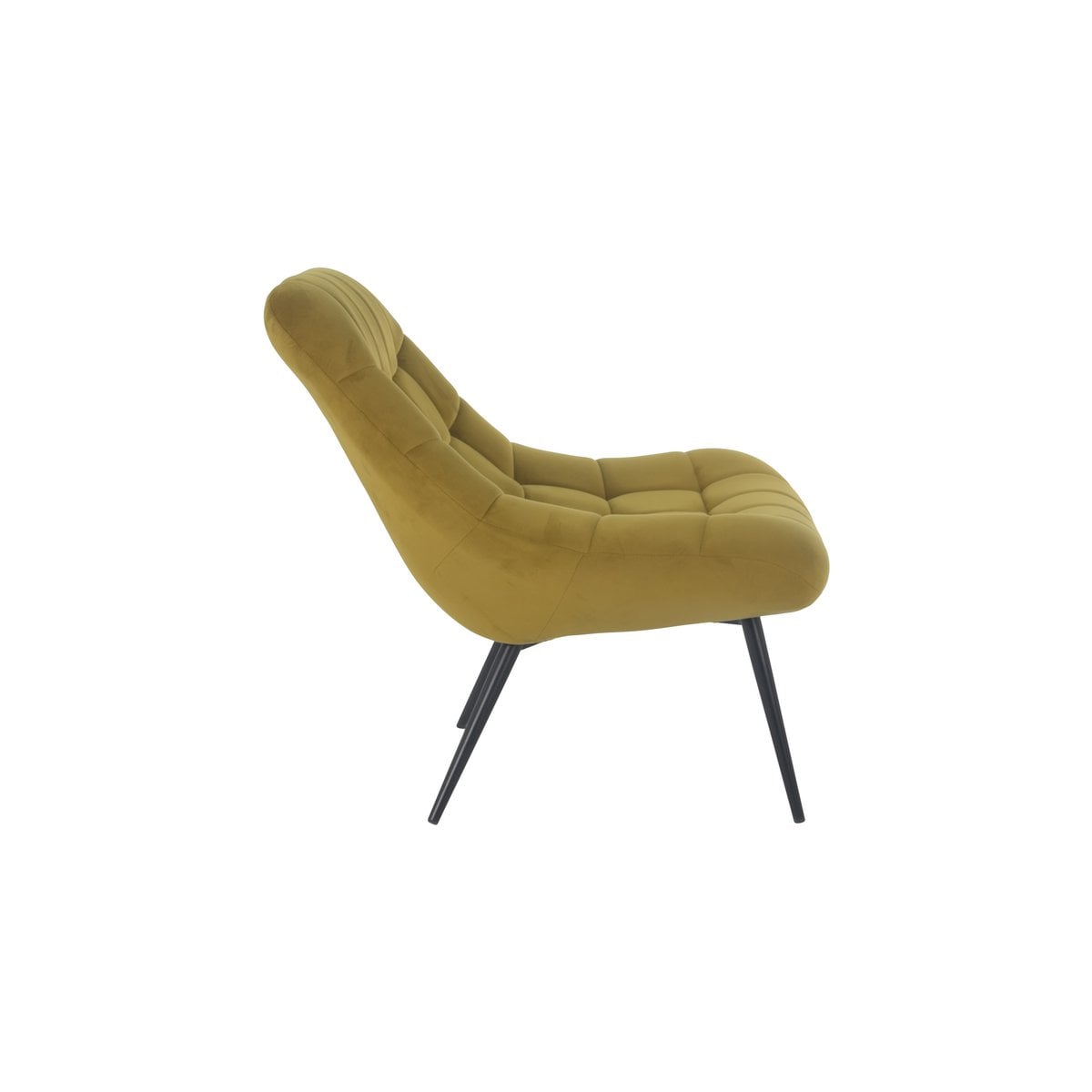 Loungesessel aus Samt senfgelb mit XXL-Sitzfläche | VIA X SELECTION